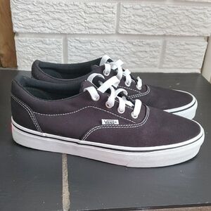 Vans Women's Black and White Classic Canvas Sneakers Waffle Tread Size US 7.5